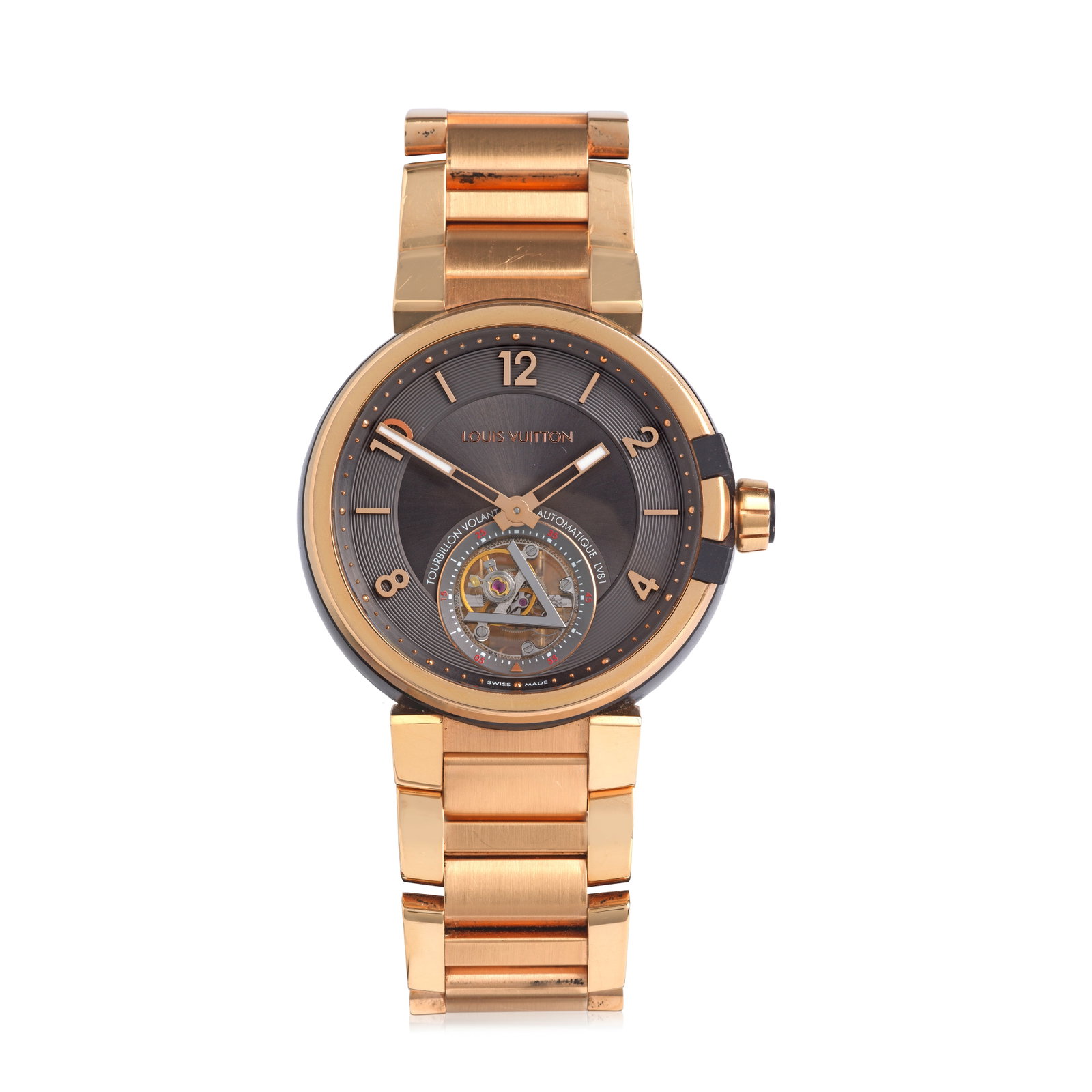 Louis Vuitton. An 18K rose gold and black PVD coated stainless steel automatic flying tourbillio... (1 of 1)