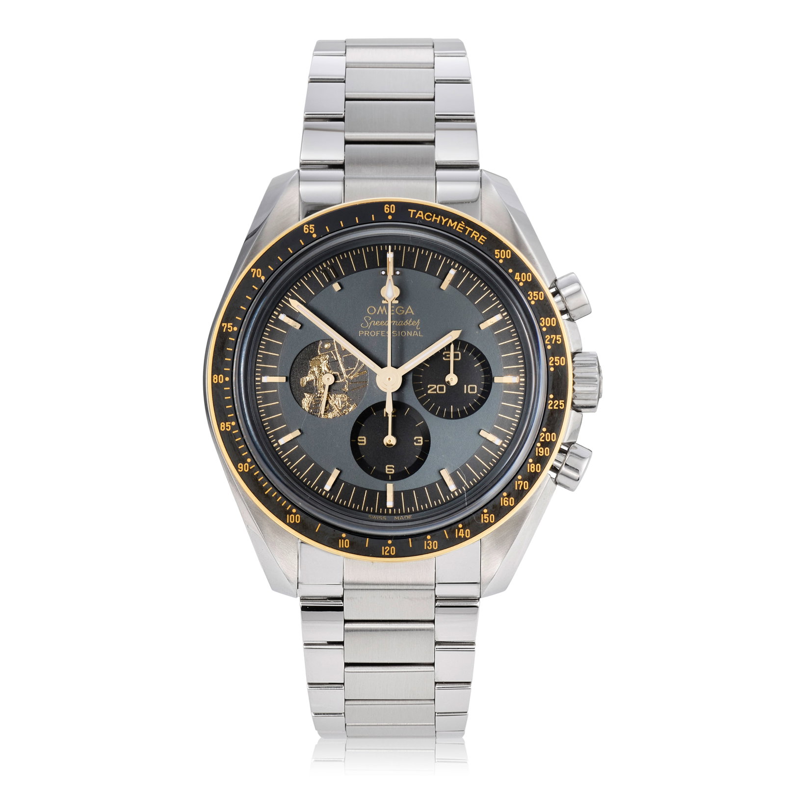 Omega. A Limited Edition stainless steel and 18K gold manual wind chronograph bracelet watch com... (1 of 1)