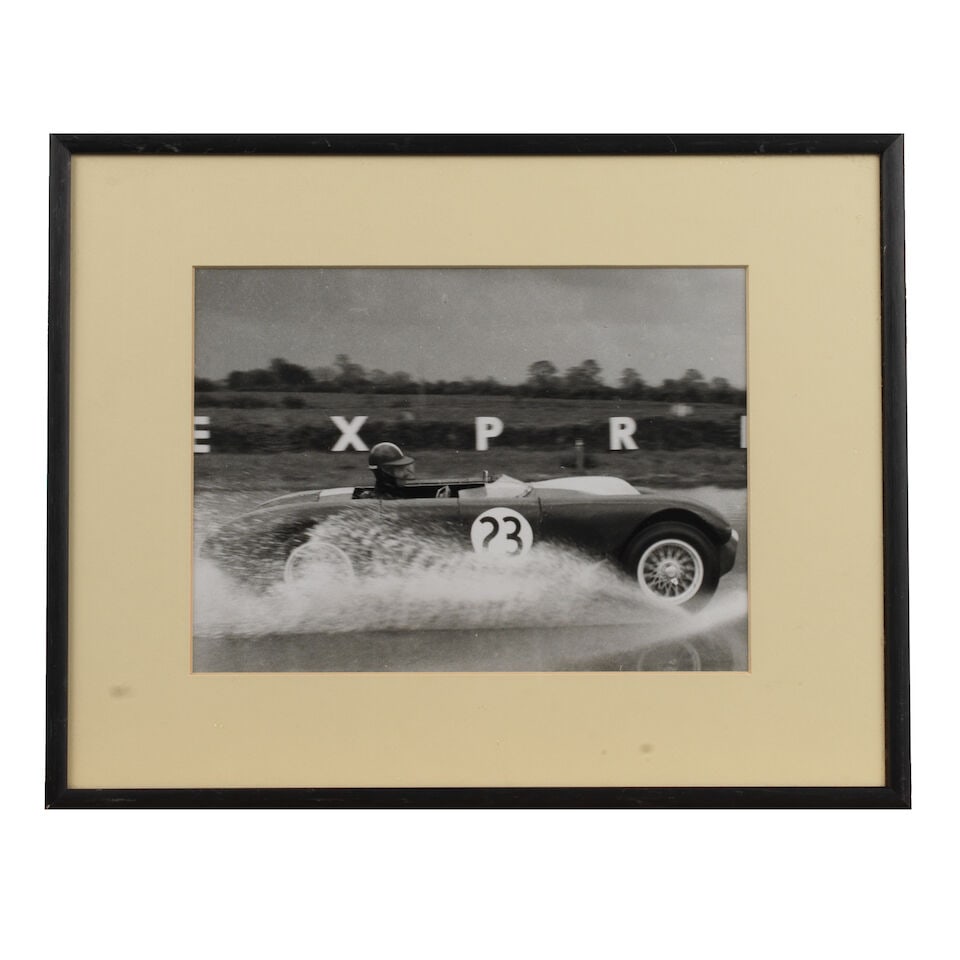 Nine framed photographs of Archie Scott Brown and racing Listers, 1950s, From the Brian Lister ... - 4
