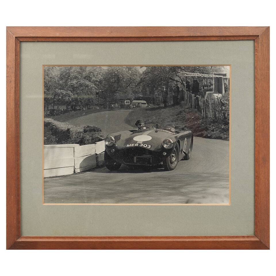 Nine framed photographs of Archie Scott Brown and racing Listers, 1950s, From the Brian Lister ... - 7