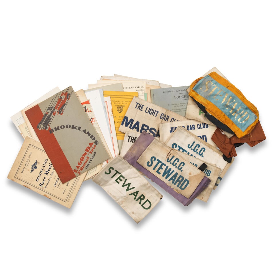 Assorted Brooklands printed material and ephemera, 1920s-30s, ((Qty)): Assorted Brooklands printed material and ephemera, 1920s-30s, including RAC Grand Prix programmes for 1926 and 1927, 1929 Competitors' Handbooks, assorted rule books, speed and distance table books, f