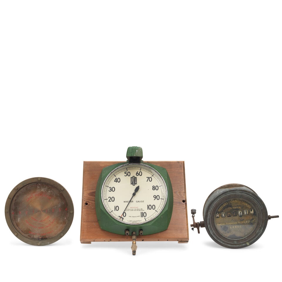 Three garage or industrial gauges and instruments, ((Qty)) - 2