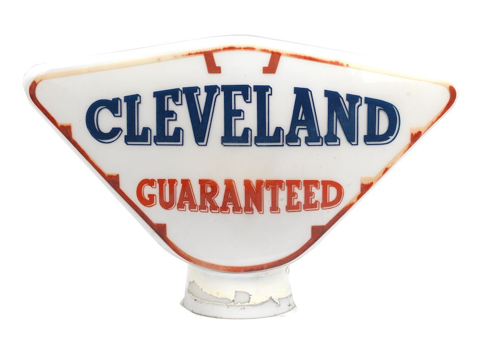 A Cleveland Guaranteed glass petrol pump globe, - 2