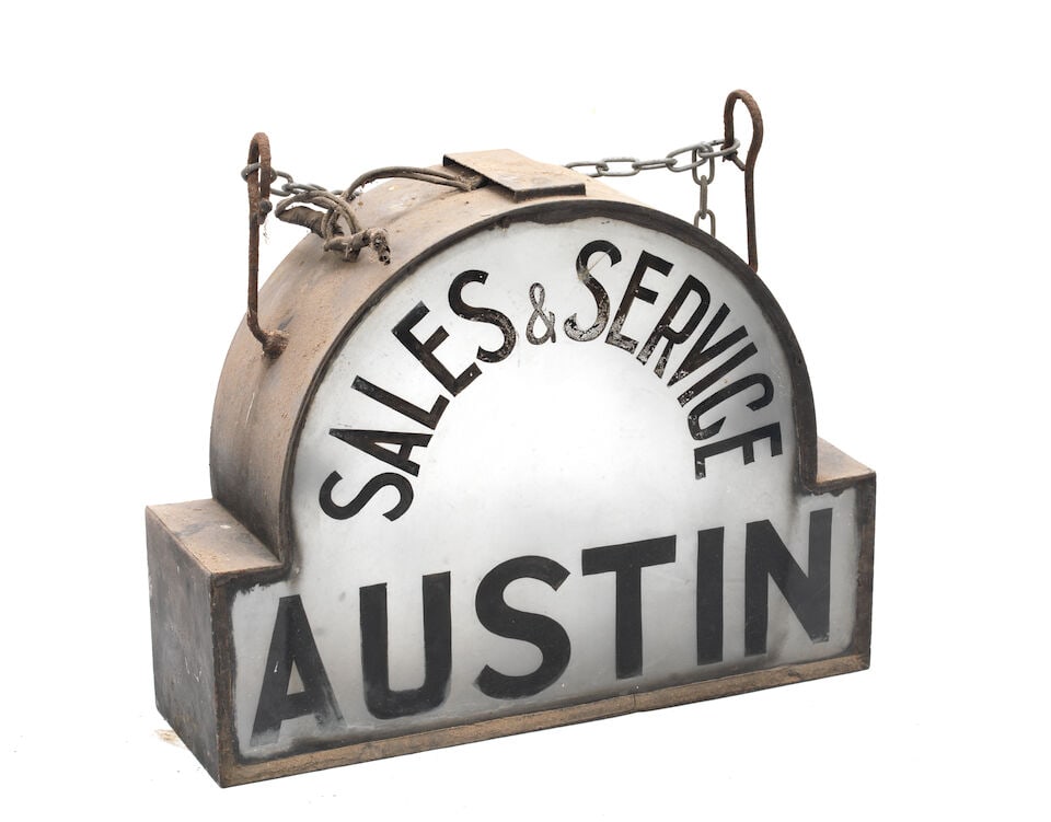 An Austin Sales & Service illuminated hanging sign, (1 of 1)