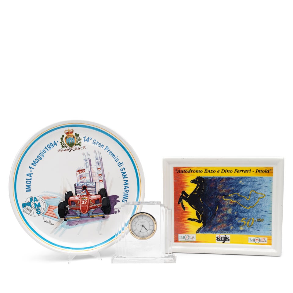 Six Formula 1 commemorative gifts, formerly the property of Charlie Whiting, ((6)): Six Formula 1 commemorative gifts, formerly the property of Charlie Whiting, comprising a Kuala Lumpur decorative plate, inscribed Charlie Whiting by Royal Selangor pewter, a decorative plate for the 