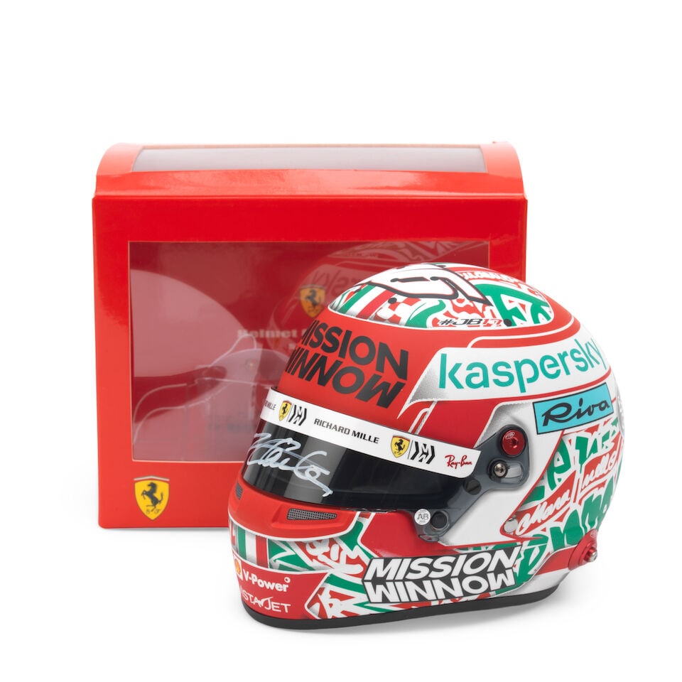 An official signed Charles Leclerc Emilie Romagne GP 2021 1/2 scale helmet, by Sports, (1 of 1)