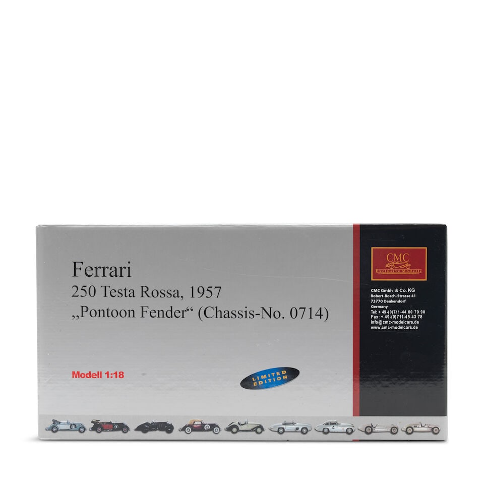 A boxed 1:18 scale model of the 1957 Ferrari 250 Testarossa 'Pontoon Fender', by CMC Models of G... (1 of 1)