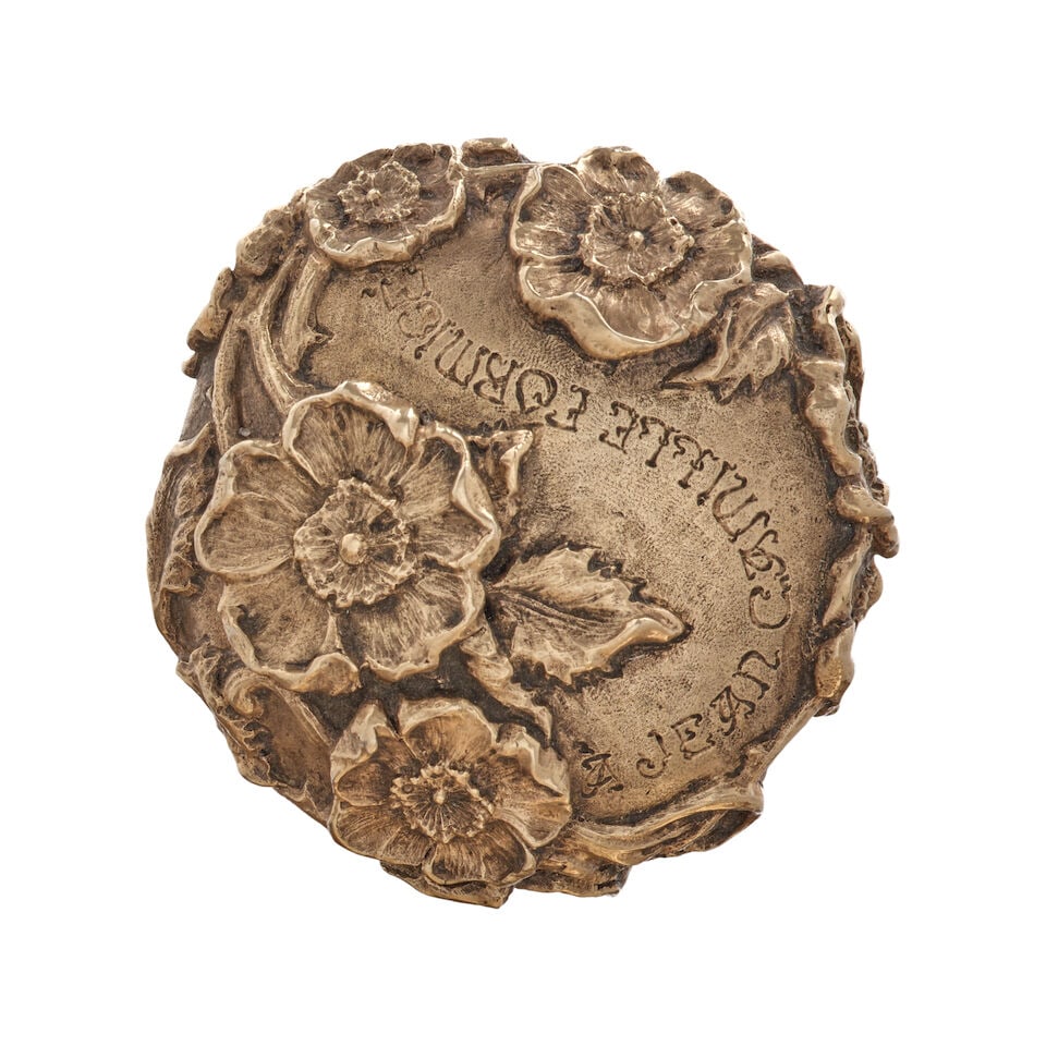 A FRENCH ART NOUVEAU 800 STANDARD SILVER-GILT FLORAL CANE FOR JEAN CAMILLE FORMIGÉMarked fo... - 2