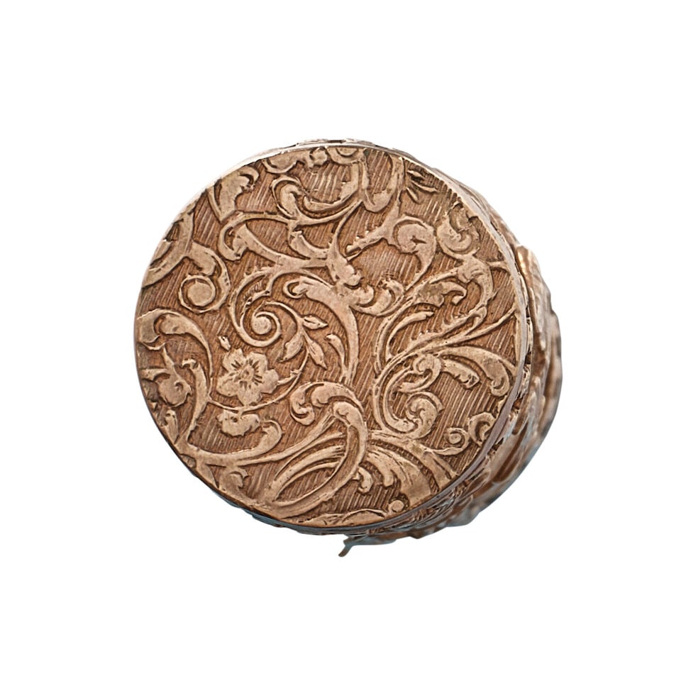A CONTINENTAL GOLD FILLED COPPER OVERLAID GLASS EMPIRE STYLE CANEPossibly French, late 19th century - 2