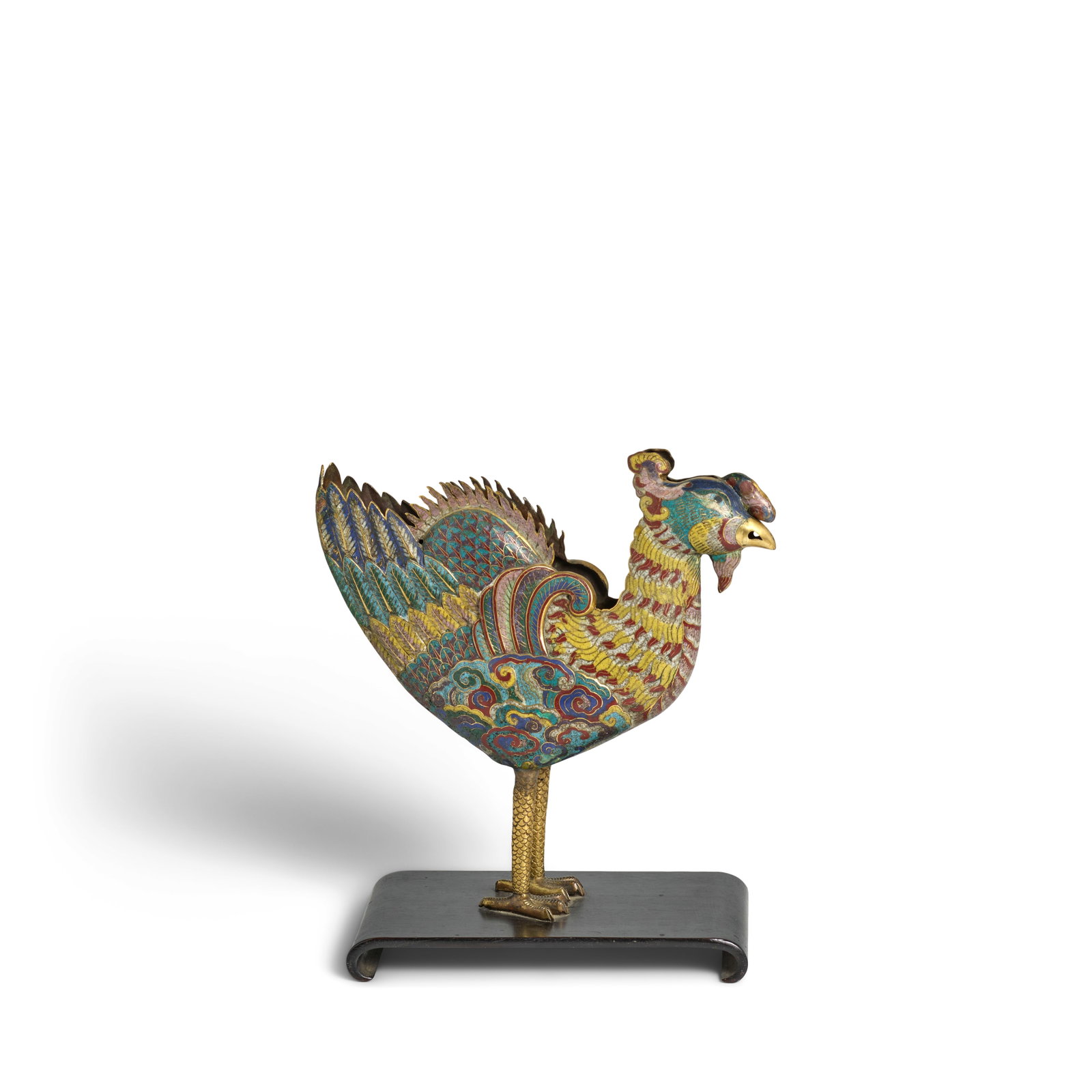A RARE CLOISONNÉ ENAMEL FIGURE OF A PHOENIX 17th century (affixed stand) (1 of 1)