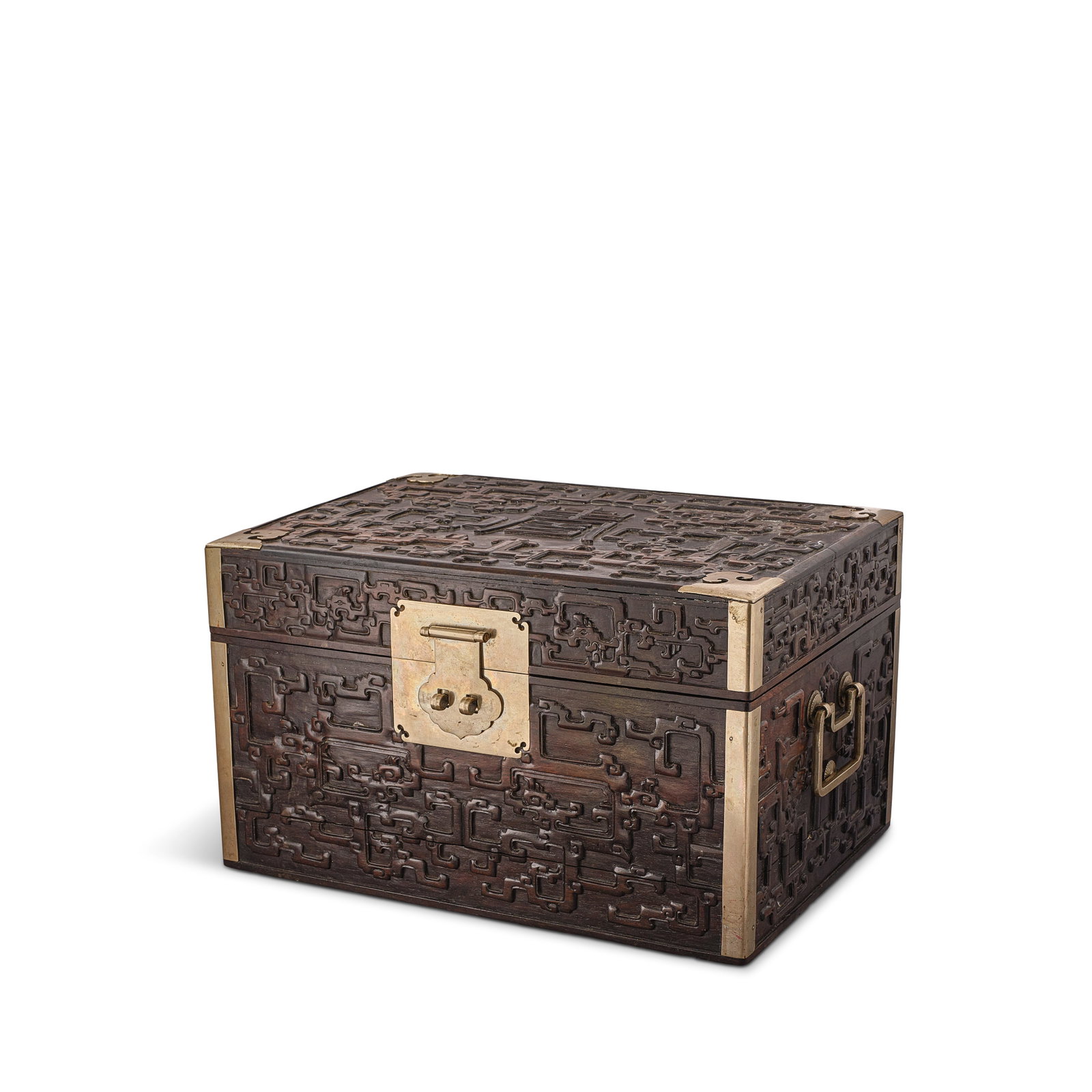 A ZITAN RECTANGULAR 'LONGEVITY' CHEST 18th century (1 of 1)