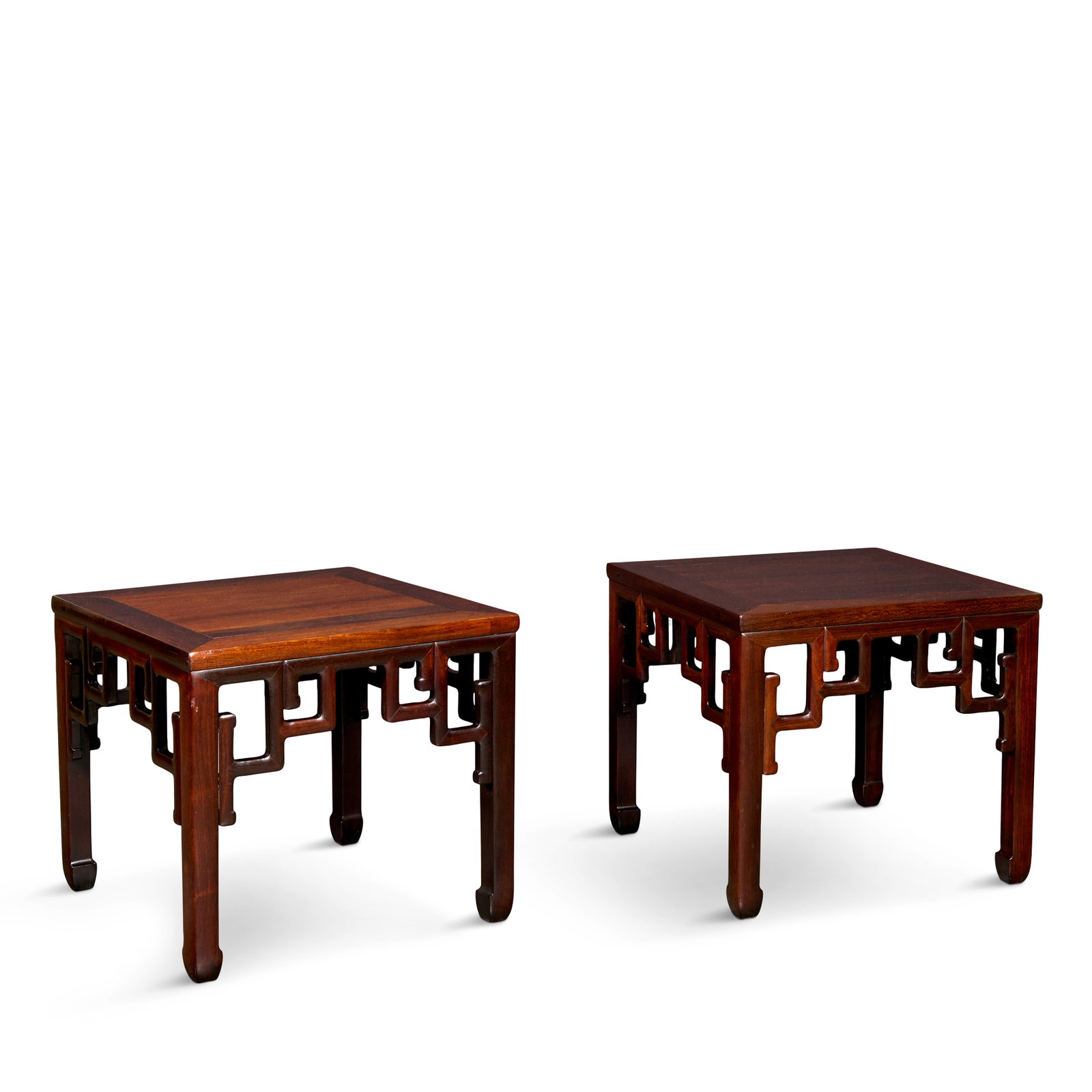 AN ELEGANT PAIR OF ZITAN RECTANGULAR STOOLS Qianlong/Jiaqing period (2) (1 of 1)