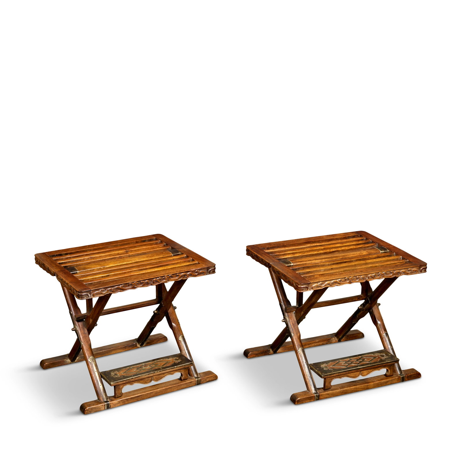 A PAIR OF HUANGHUALI FOLDING STOOLS, JIAOWU 18th century (2) (1 of 1)