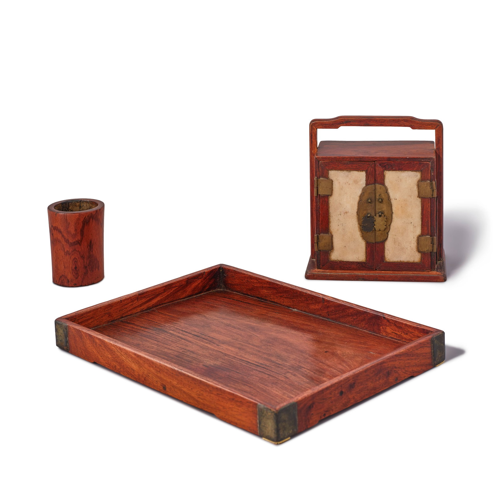 THREE HUANGHUALI OBJECTS FOR SCHOLAR'S DESK 18th/19th century (3) (1 of 1)