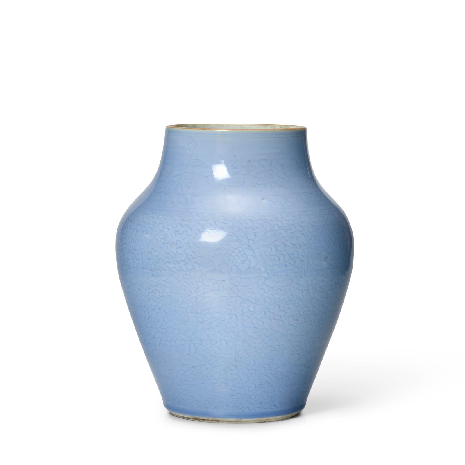 AN INCISED LAVENDER-GLAZED VASE Shunzhi period (1 of 1)
