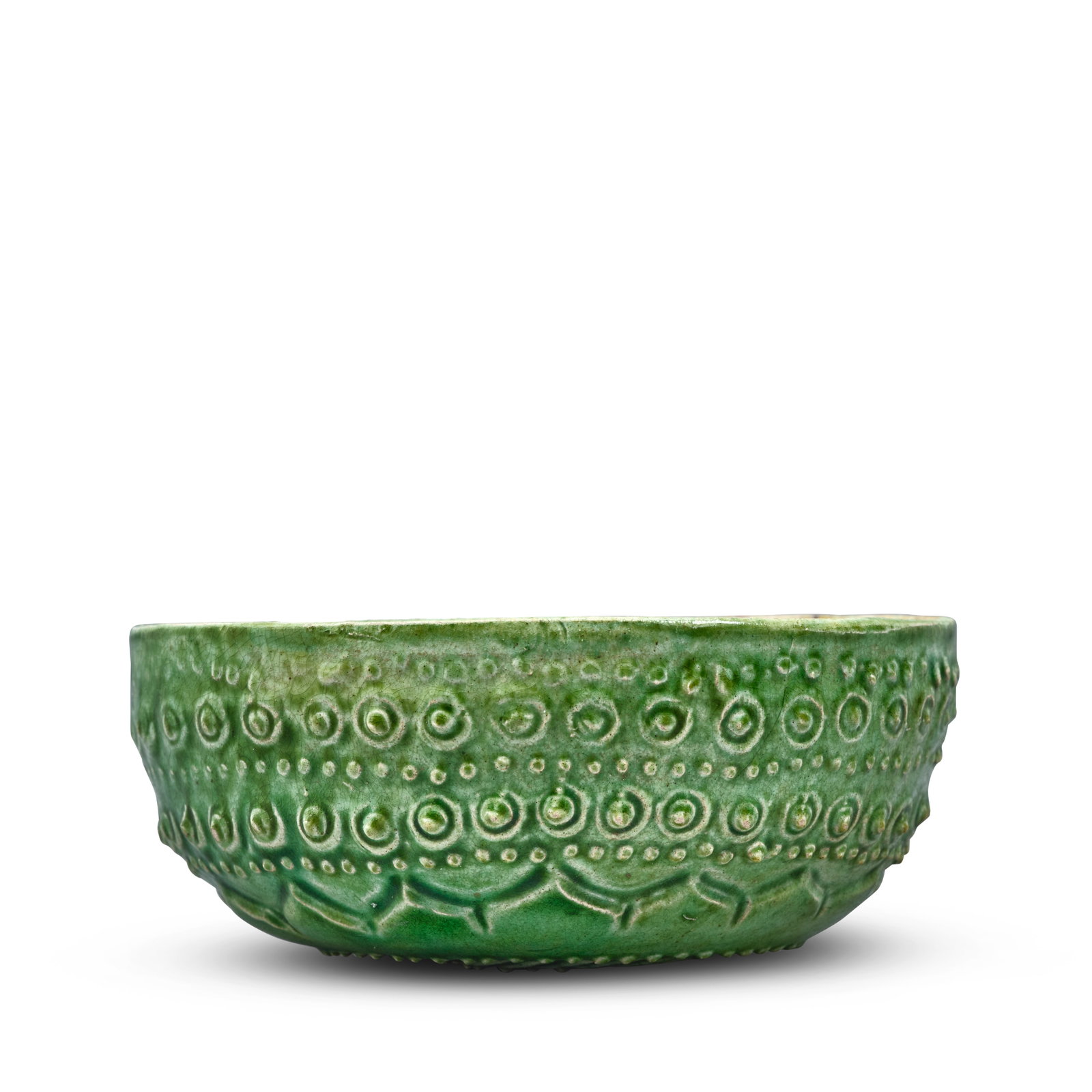 A RARE AND FINELY MOLDED GREEN-GLAZED CUP Liao Dynasty (1 of 1)