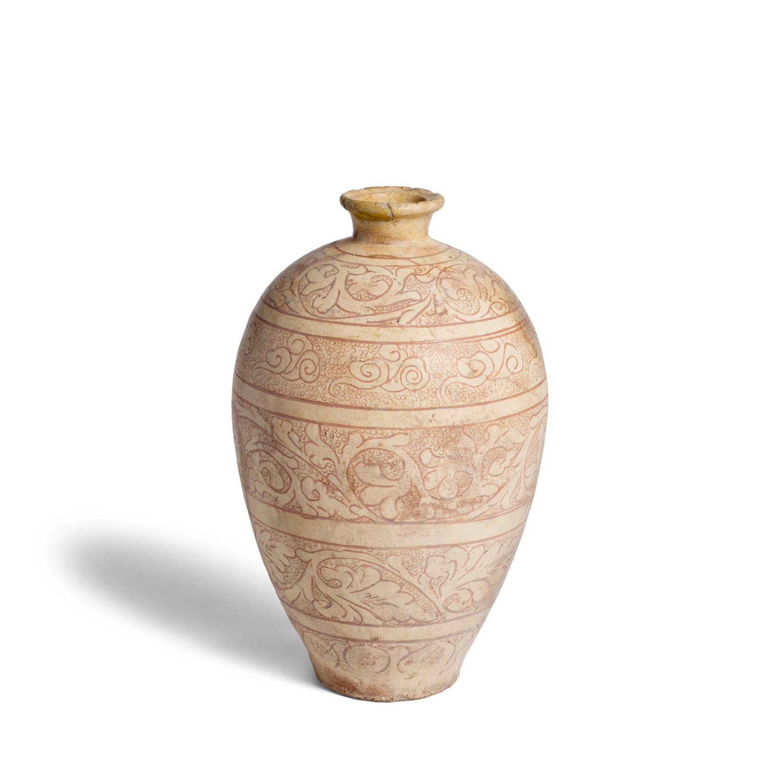 A CIZHOU WHITE-GLAZED 'SGRAFFIATO' VASE, MEIPING Northern Song Dynasty, Dengfeng ware (1 of 1)