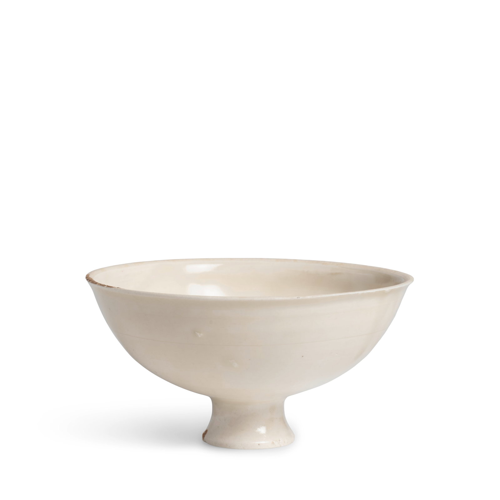 A DING WHITE-GLAZED STEM BOWL Song Dynasty (black fitted box) (1 of 1)