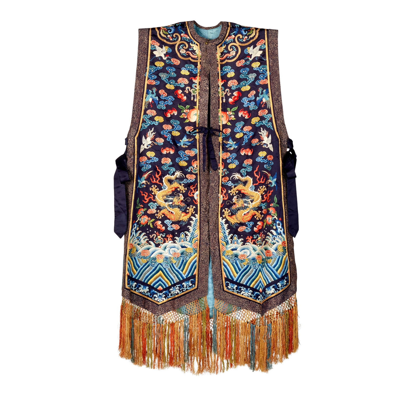 A SILK EMBROIDERED COURT VEST, XIAPEI 19th century (1 of 1)