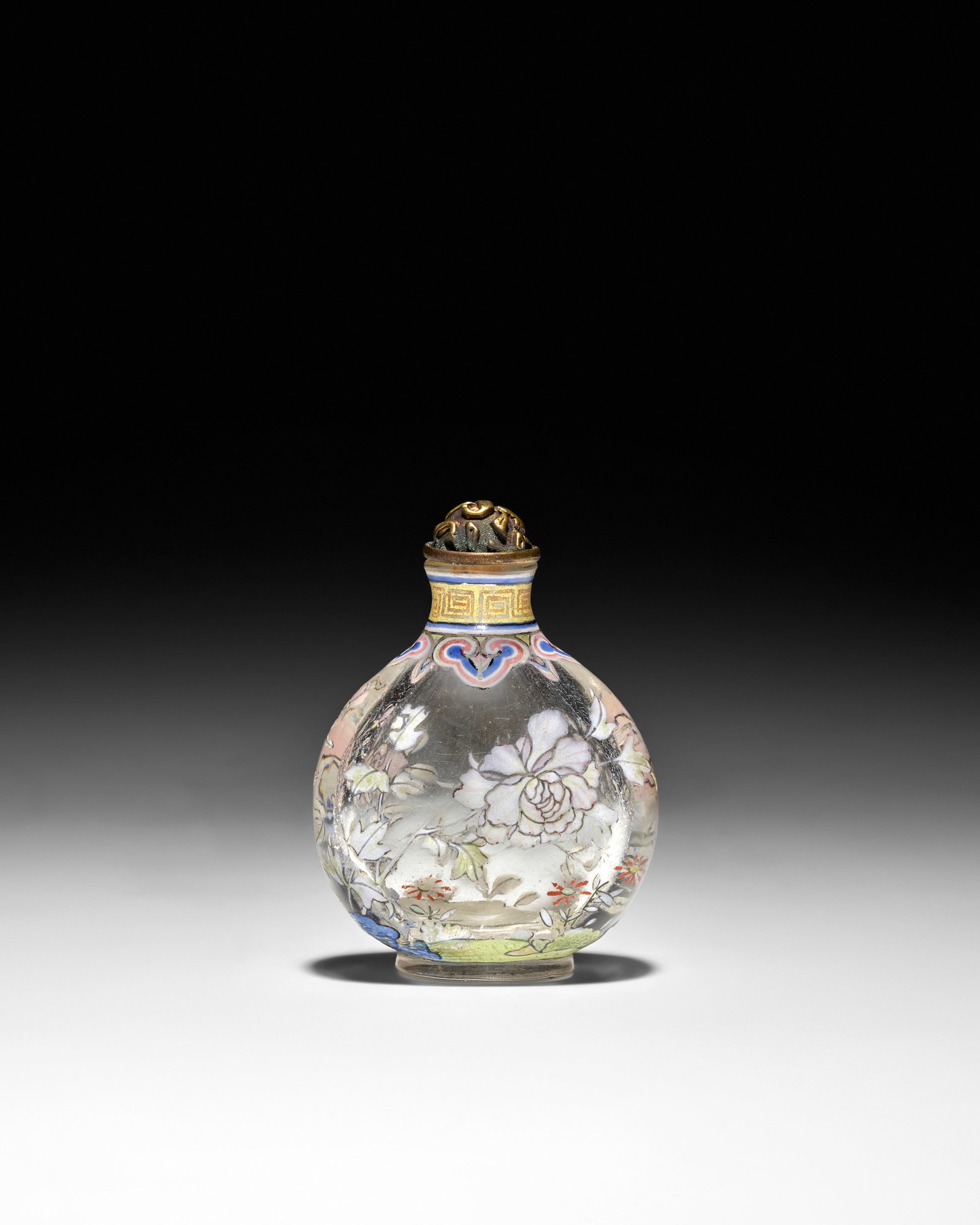 A VERY RARE ENAMELED GLASS SNUFF BOTTLE Imperial, Beijing Palace Workshops, Qianlong four-charac... (1 of 1)