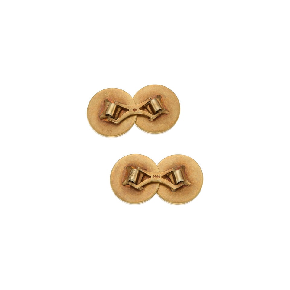 DIAMOND AND SAPPHIRE DISC CUFFLINKS - 2