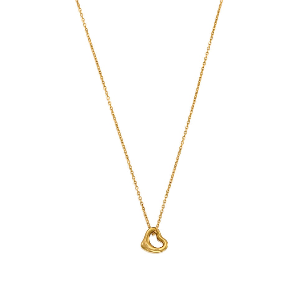 ELSA PERETTI FOR TIFFANY & CO.: 18K GOLD OPEN HEART PENDANT WITH CHAIN - 2