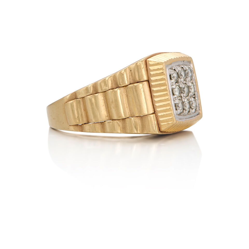 14K GOLD AND DIAMOND BAND - 2