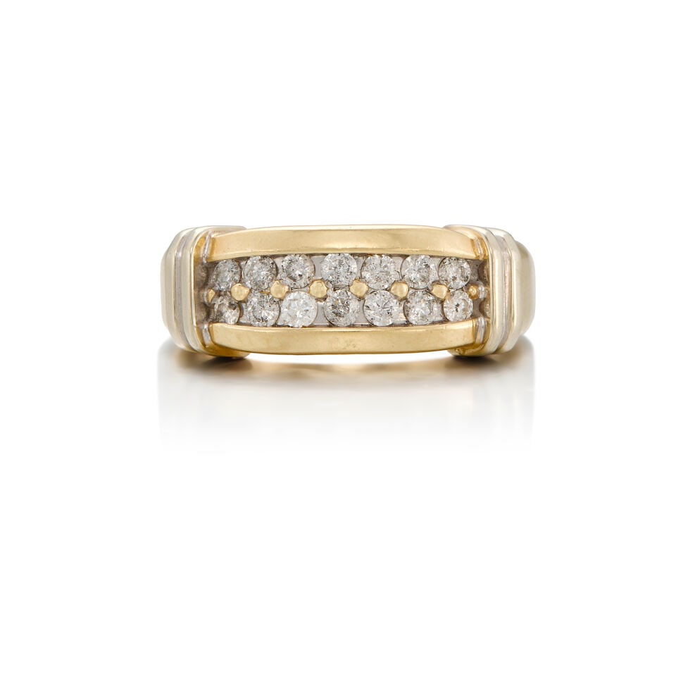 14K BICOLORED GOLD AND DIAMOND RING (1 of 2)