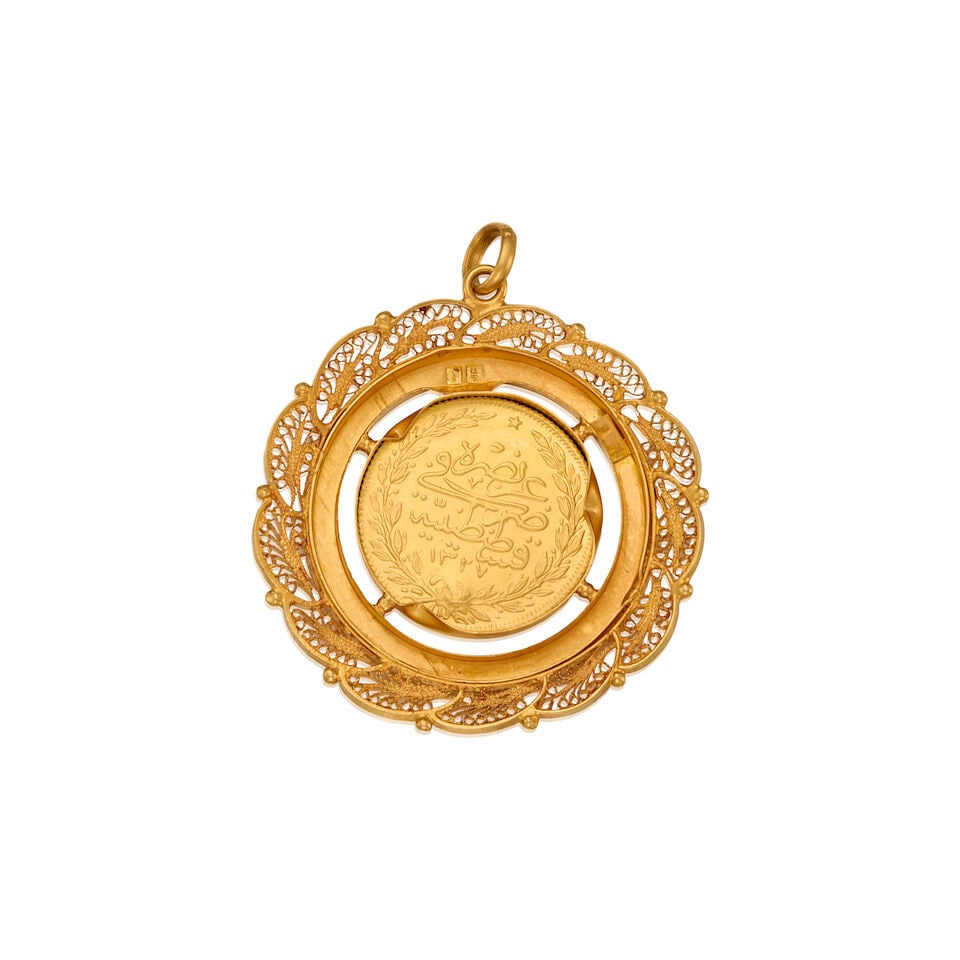 A GOLD COIN PENDANT - 2