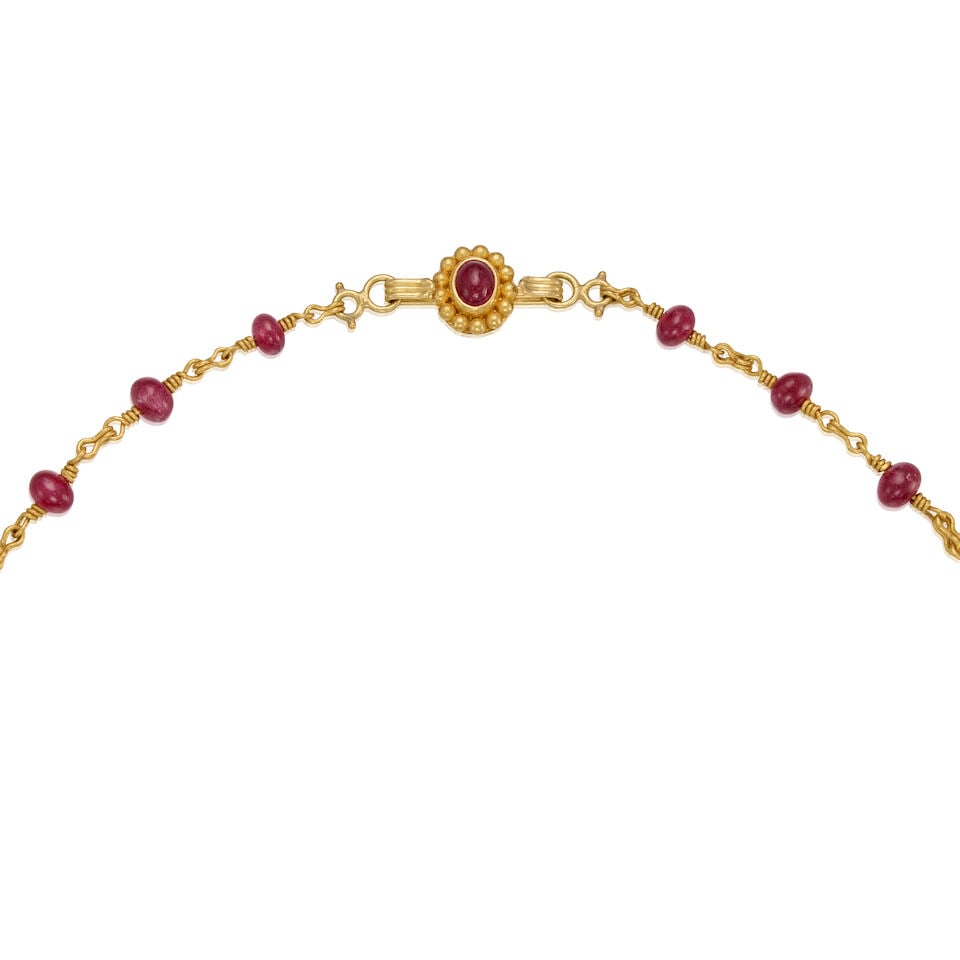 22K GOLD AND RUBY NECKLACE - 2