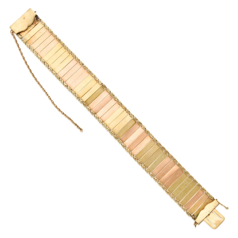 A BICOLORED 14K GOLD BRACELET - 2
