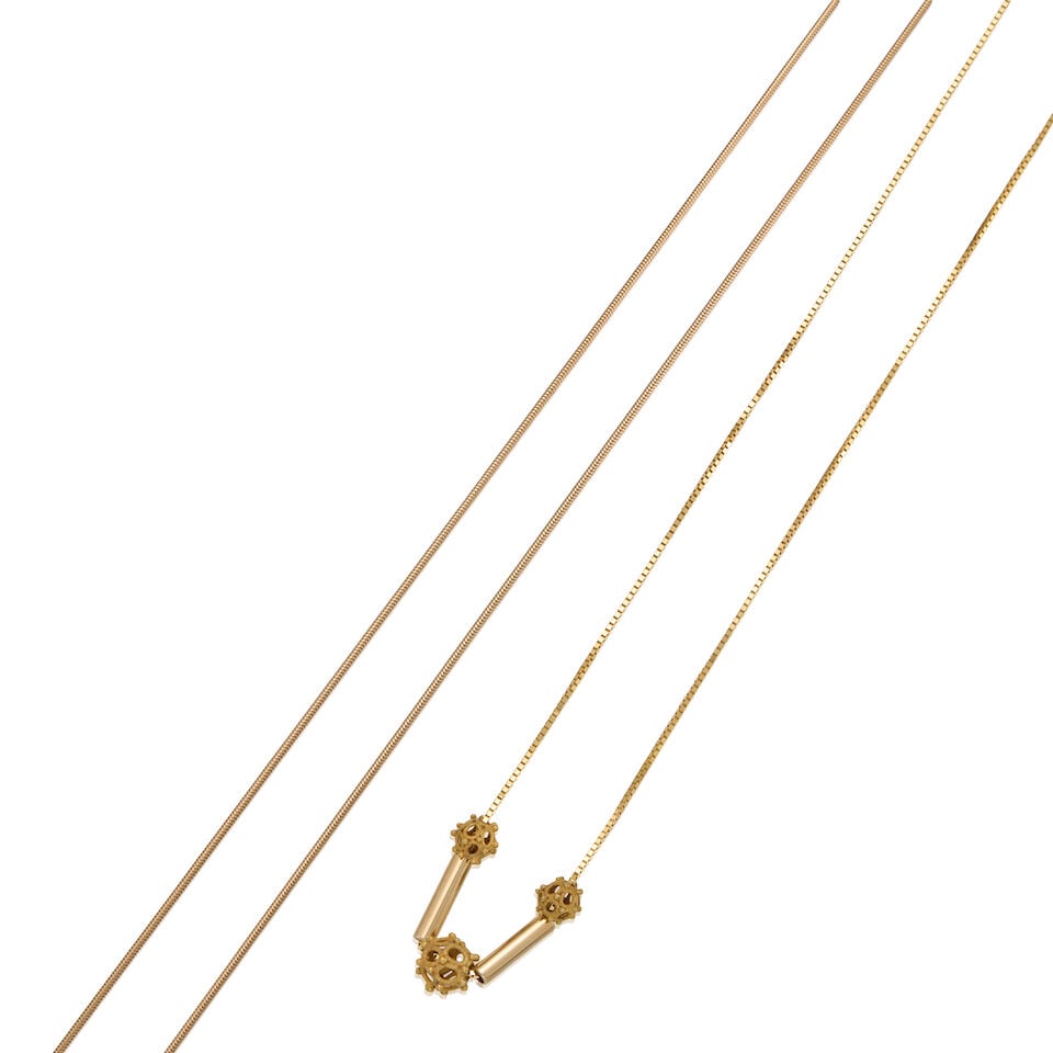 TWO GOLD NECKLACES - 2