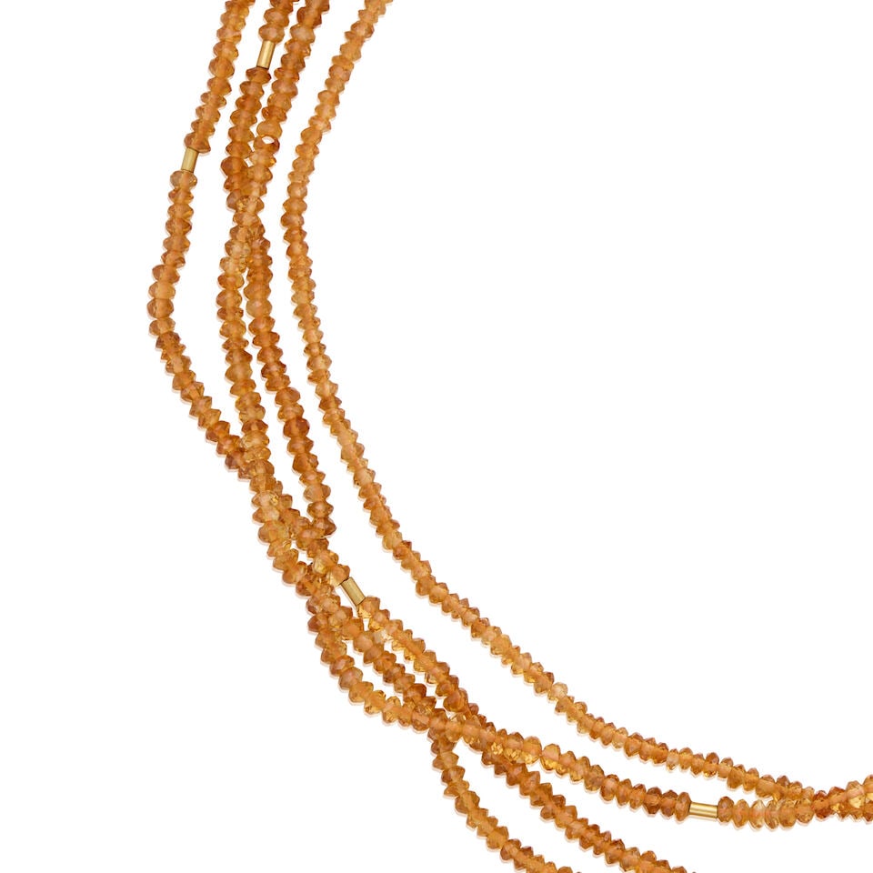 18K GOLD AND TOURMALINE BEAD NECKLACE - 2