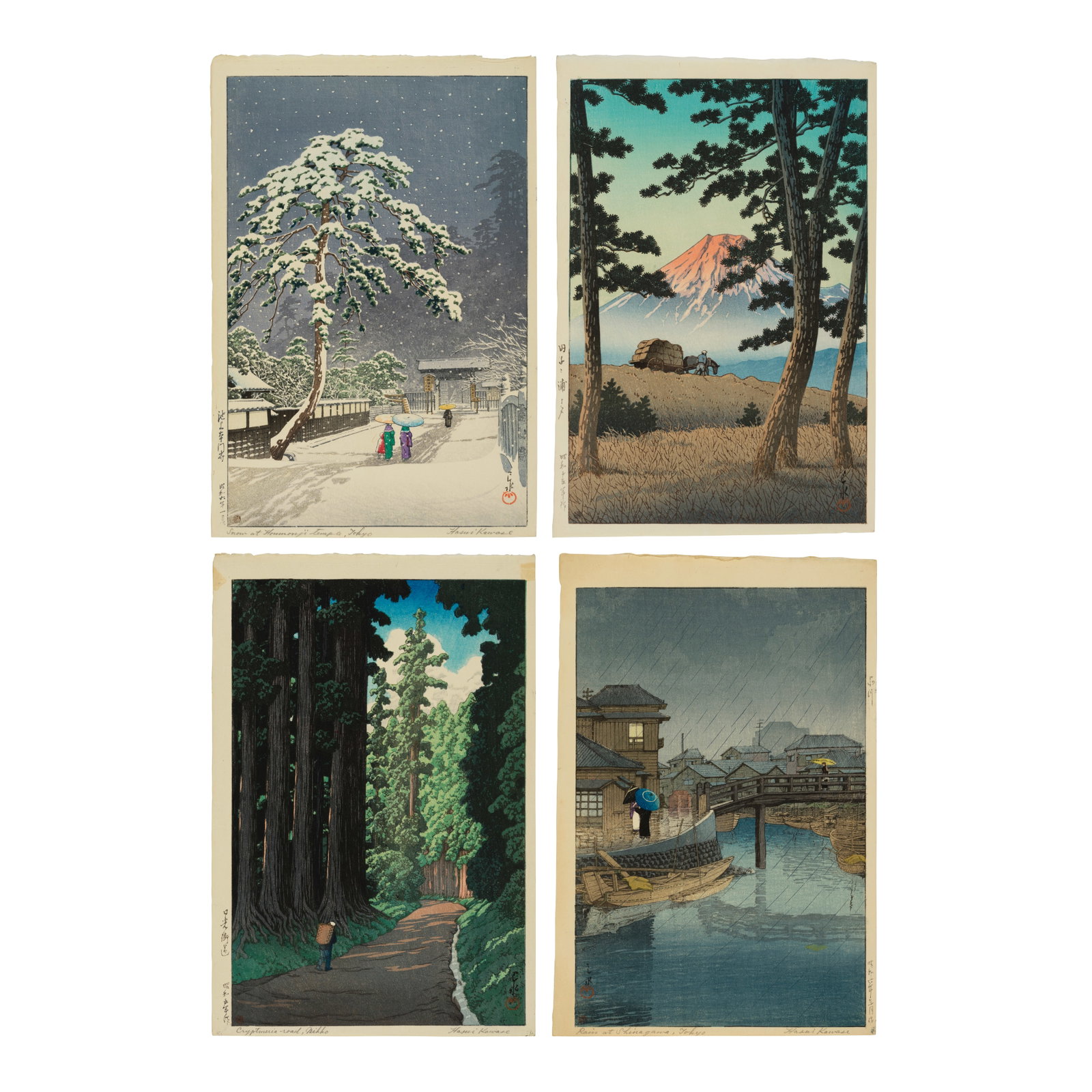 KAWASE HASUI (1883-1957) Four Woodblock Prints Showa era (1926-1989), 20th century (4) (1 of 1)