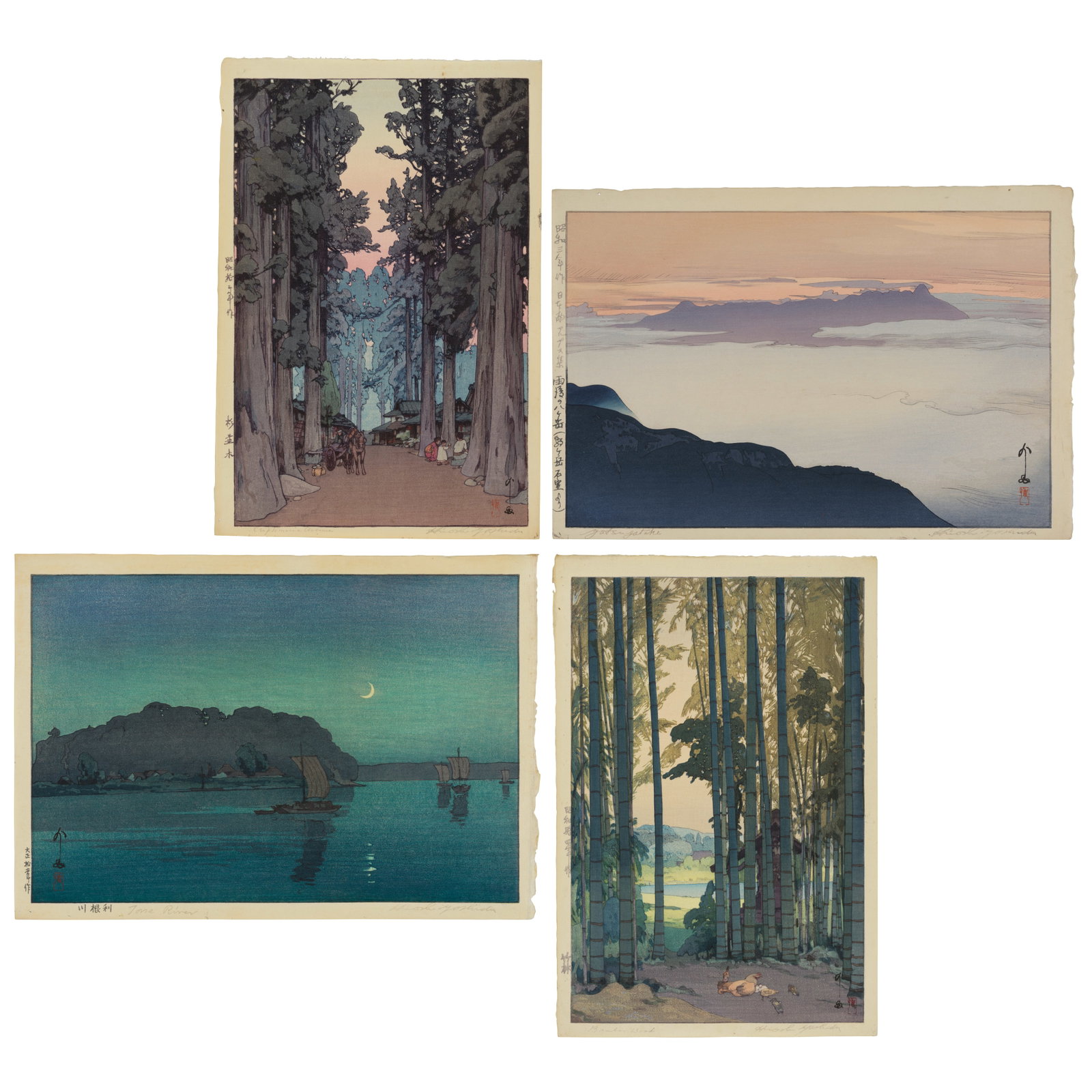 YOSHIDA HIROSHI (1876-1950) Four Woodblock Prints Showa era (1926-1989), 20th century (4) (1 of 1)