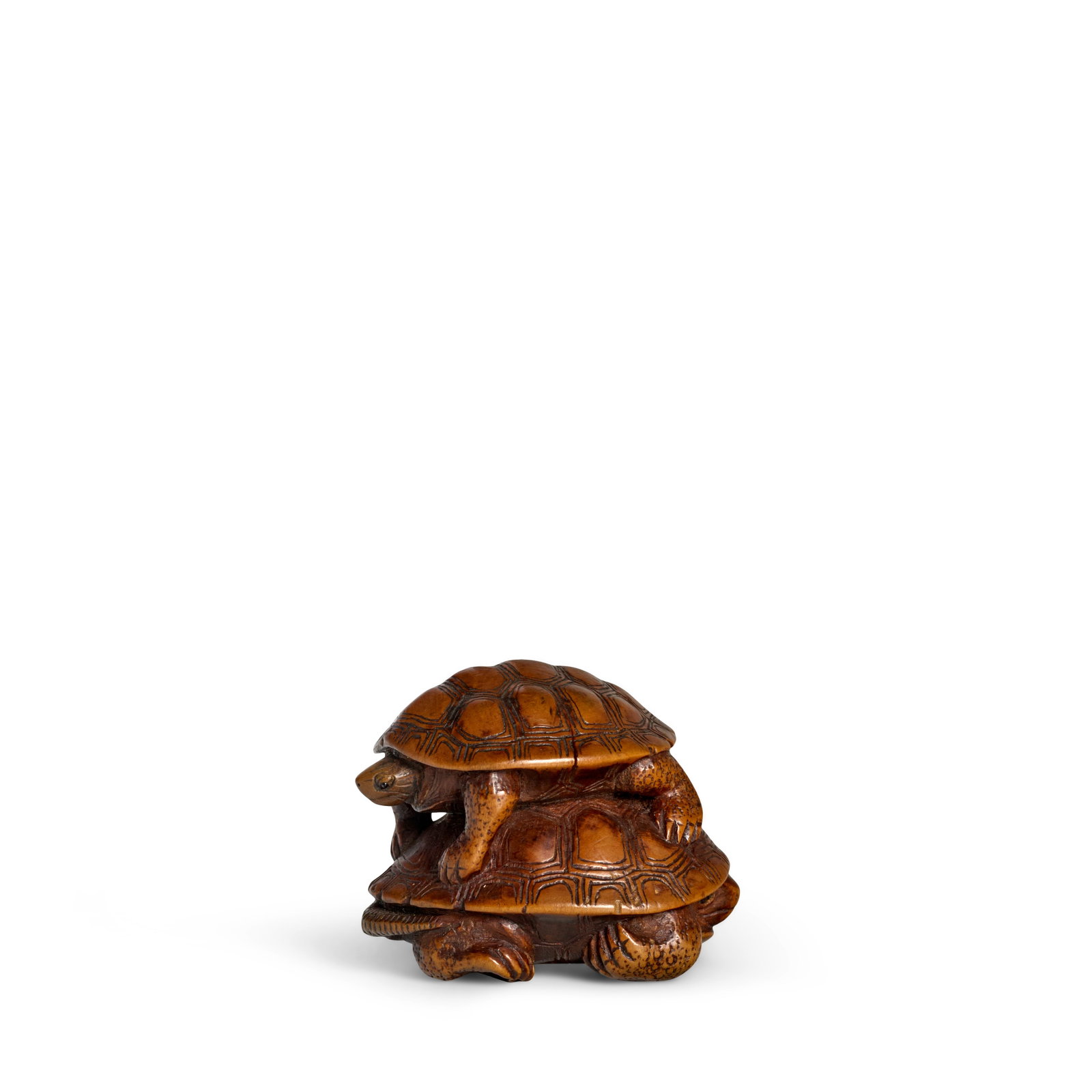 ENSAI (ACTIVE 18TH/19TH CENTURY) A Wood Netsuke of Two Turtles Edo period (1615-1868), 18th/19th... (1 of 1)