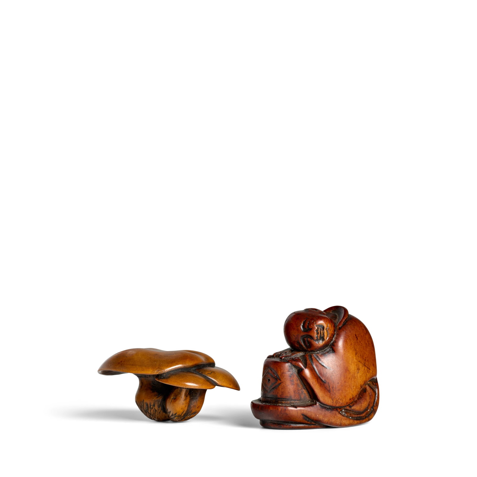 TWO WOOD NETSUKE Edo period (1615-1868), 19th century (2) (1 of 1)