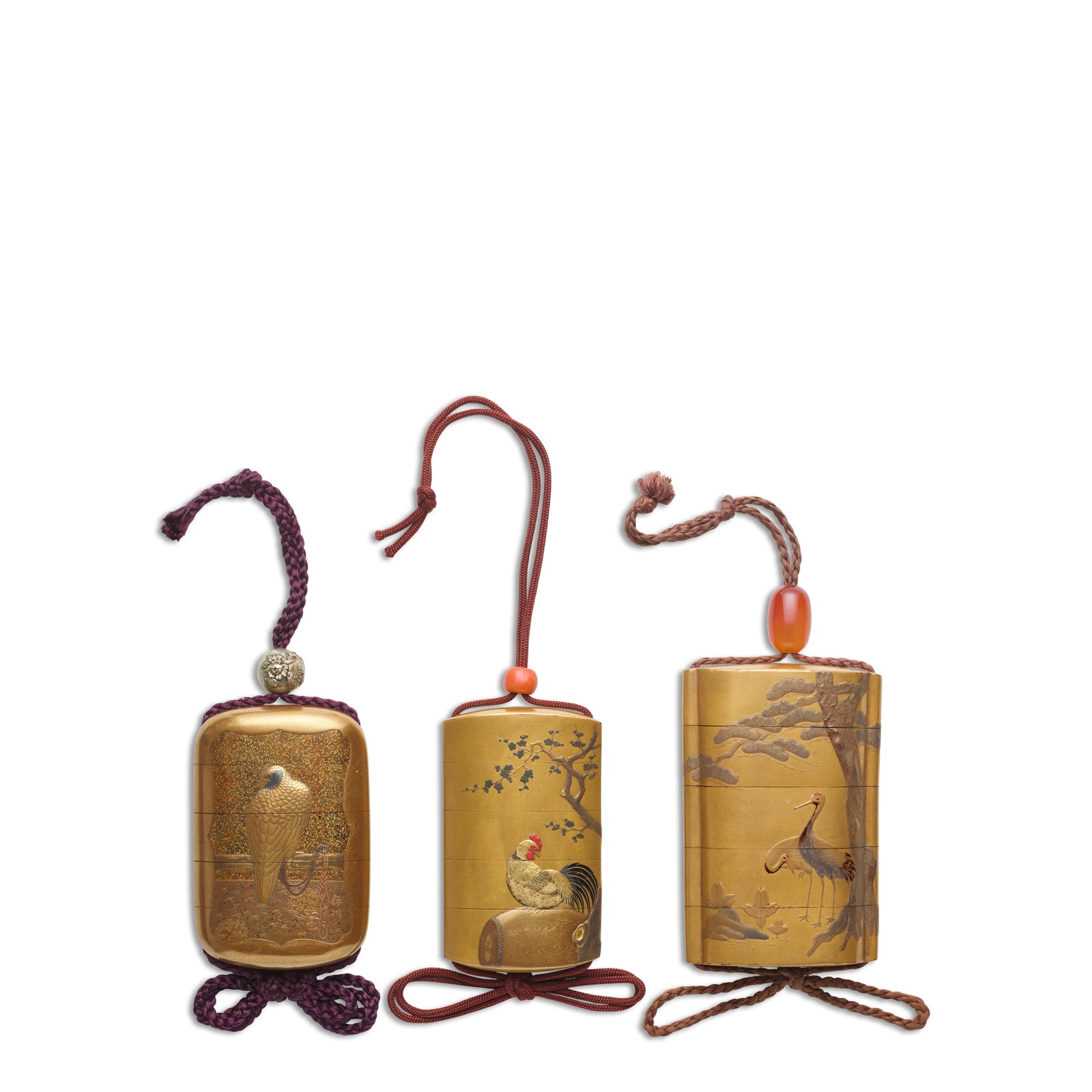 THREE GOLD-LACQUER INRŌ (MEDICINE CONTAINERS) Edo period (1615-1868) and Meiji era (1868-19... (1 of 1)