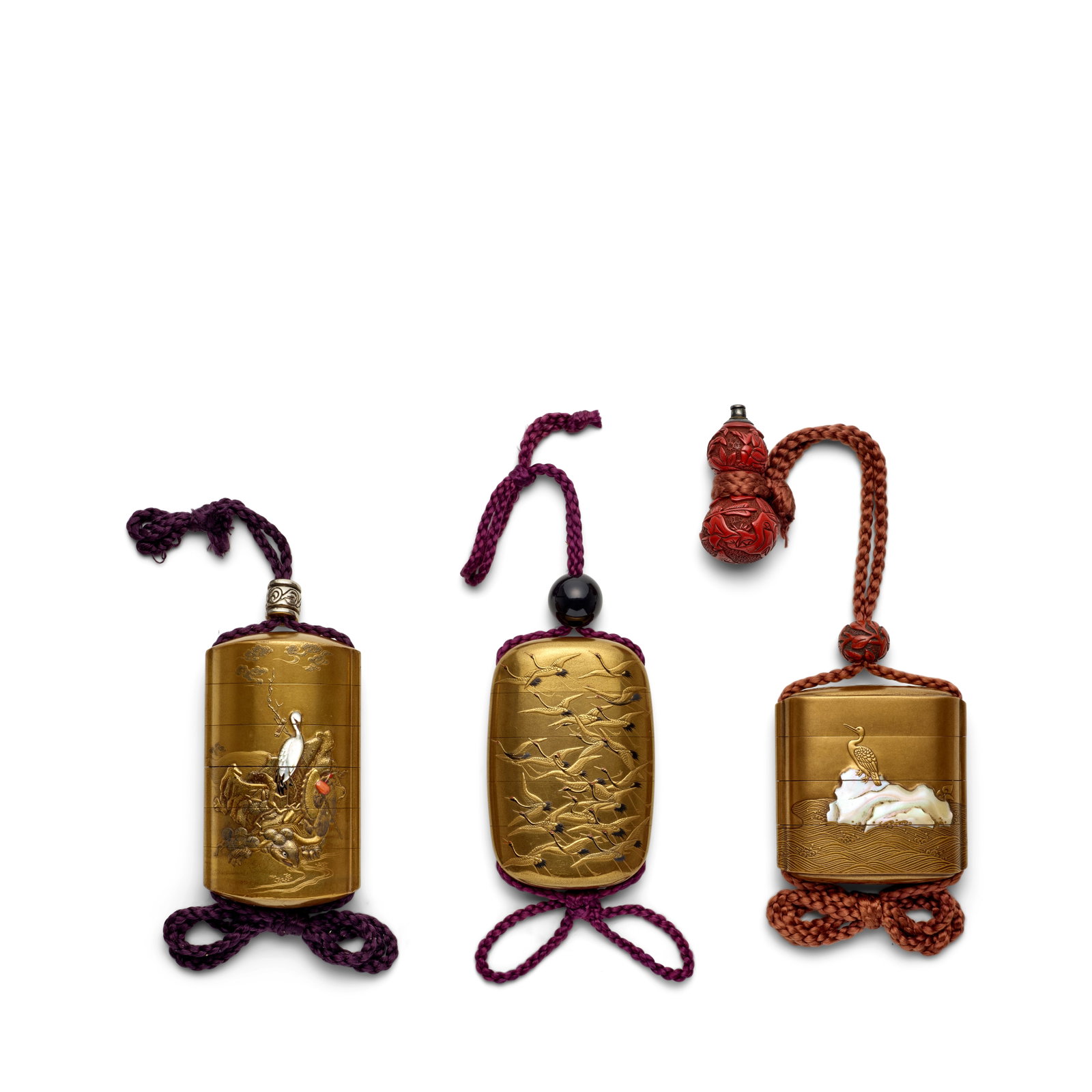 THREE GOLD-LACQUER INRŌ (MEDICINE CONTAINERS) Edo period (1615-1868) or Meiji era (1868-191... (1 of 1)