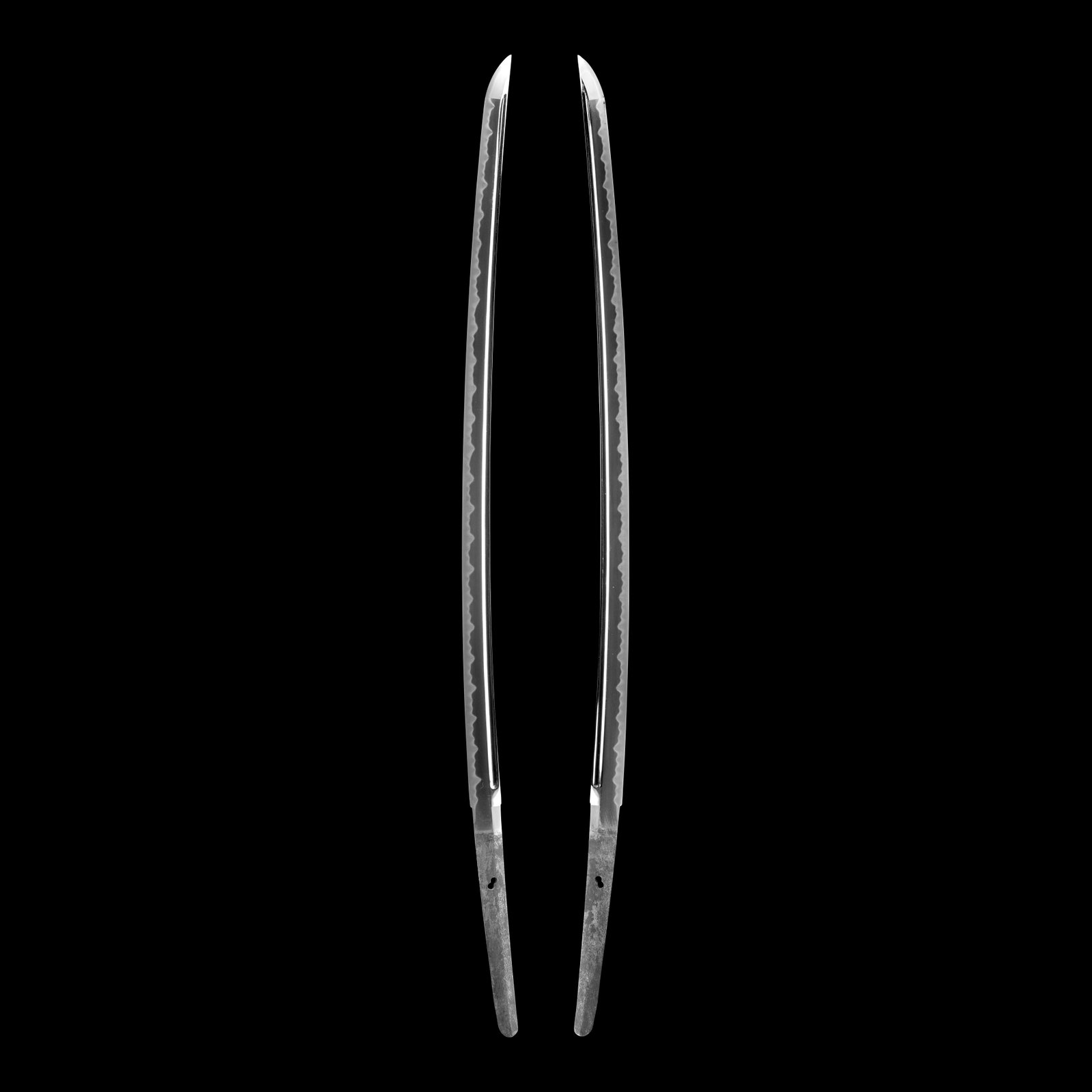 MATSUDA KANETAKA (1911-?) A Seki Shōwatō Katana (Long Sword) in Mounts Showa era (1926...: MATSUDA KANETAKA (1911-?) A Seki Shōwatō Katana (Long Sword) in Mounts Showa era (1926-1989), circa 1940 Honzukuri, iorimune, extended kissaki, toriizori forged in ko-itamehada and with a ch