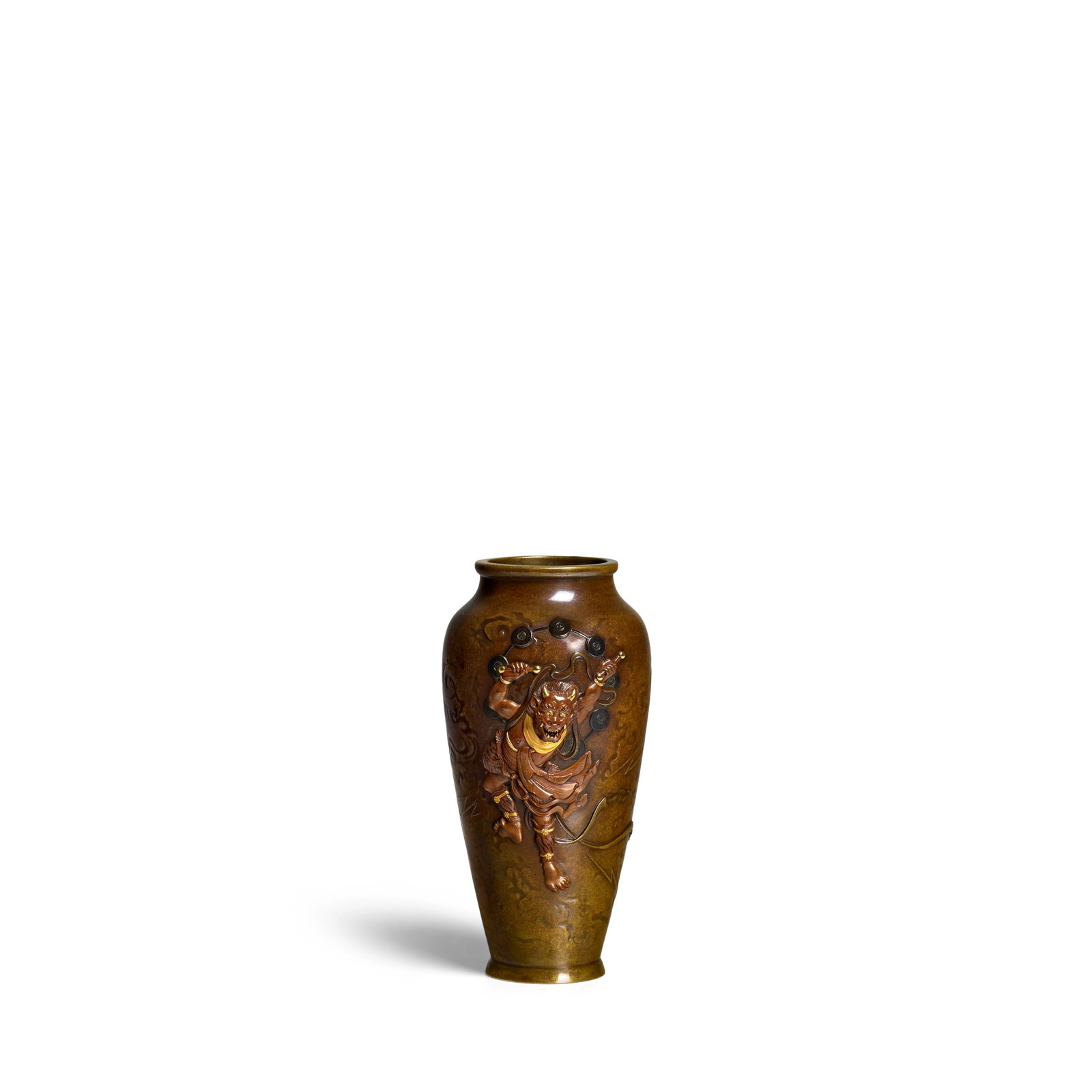 HŌEN (DATES UNKNOWN) A Miniature Inlaid-Bronze Vase Meiji era (1868-1912), late 19th century (1 of 1)