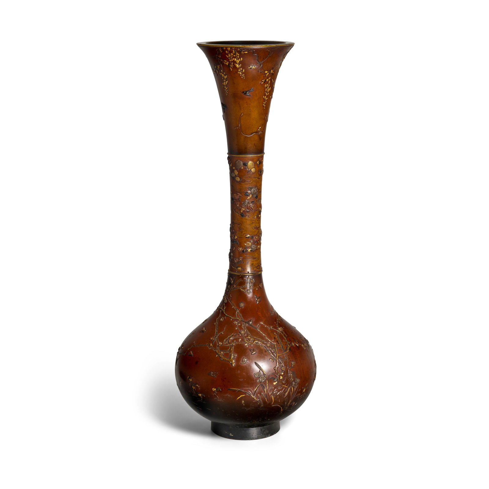 MIYABE ATSUYOSHI (ACTIVE LATE 19TH CENTURY) A Massive Inlaid-Bronze Vase Meiji era (1868-1912), ... (1 of 1)