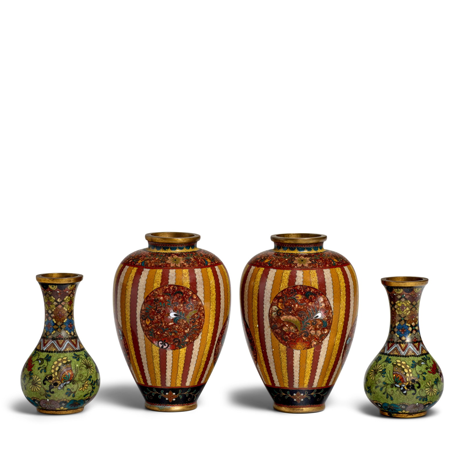 TWO PAIRS OF CLOISONNÉ-ENAMEL VASES Meiji era (1868-1912), late 19th century (4) (1 of 1)