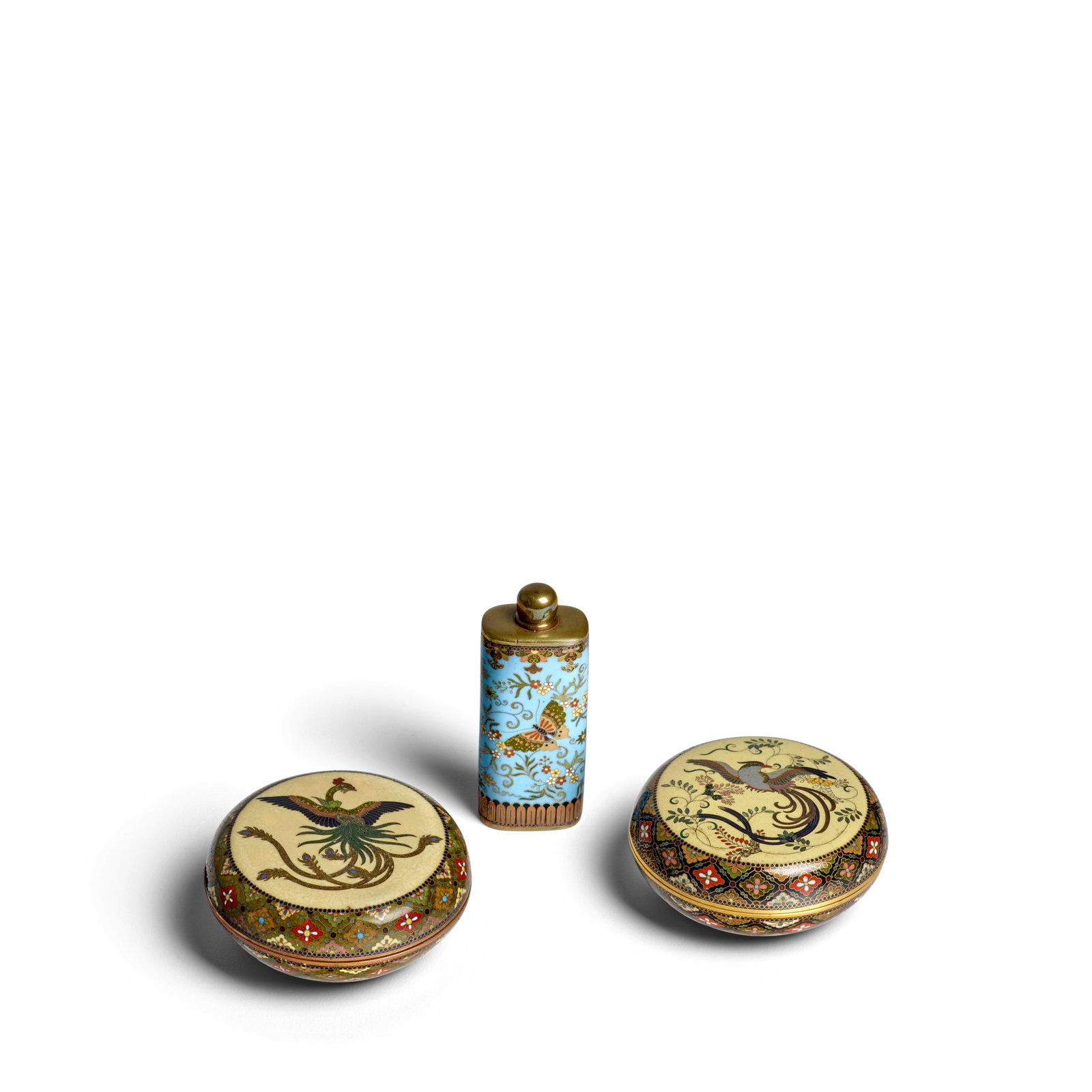 NAMIKAWA YASUYUKI (1845-1927) AND ATTRIBUTED TO NAMIKAWA YASUYUKI Two Circular Cloisonné-E... (1 of 1)