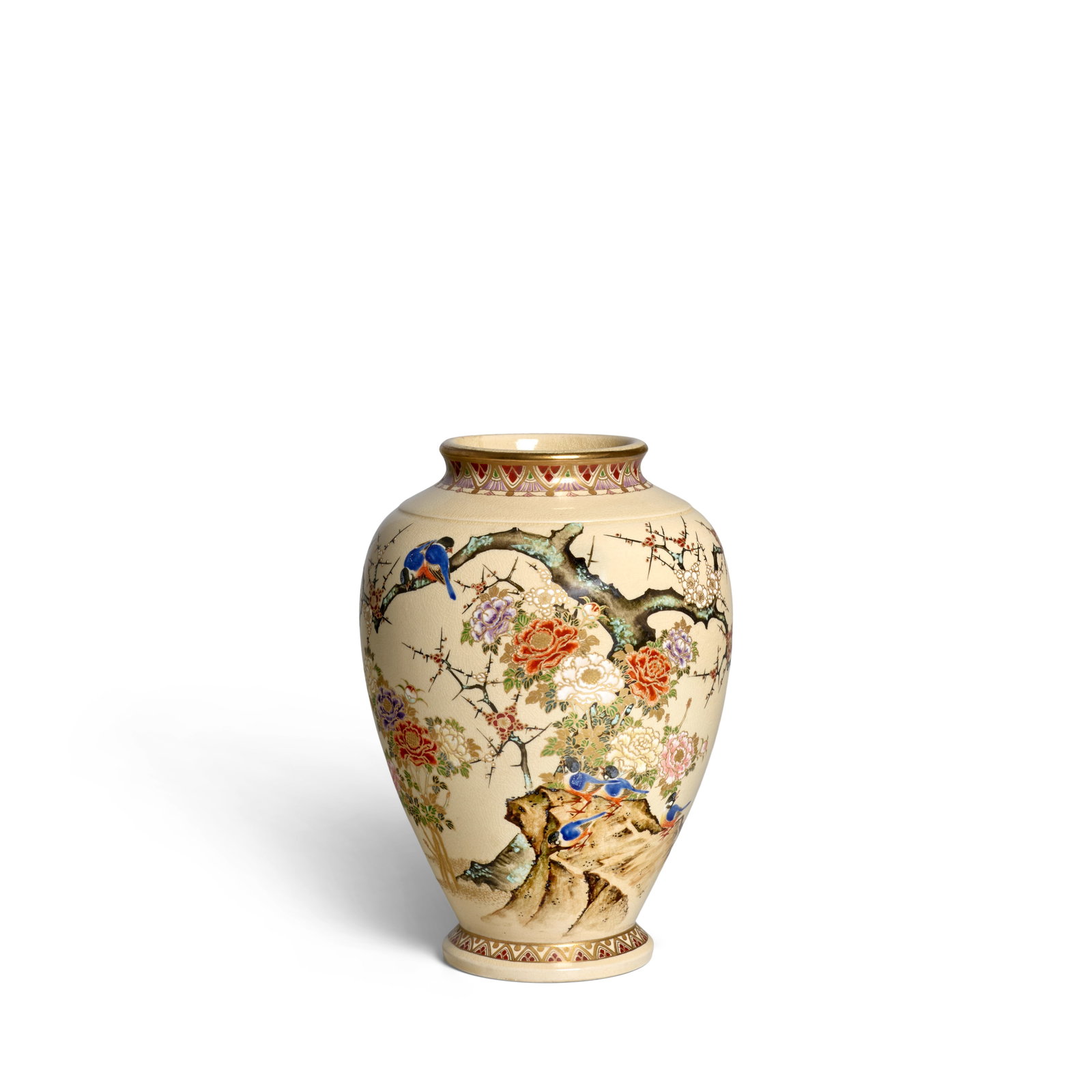 CHIN JUKAN XIV (1926-2019) A Satsuma Flower Container Showa era (1926-1989), 20th century (1 of 1)