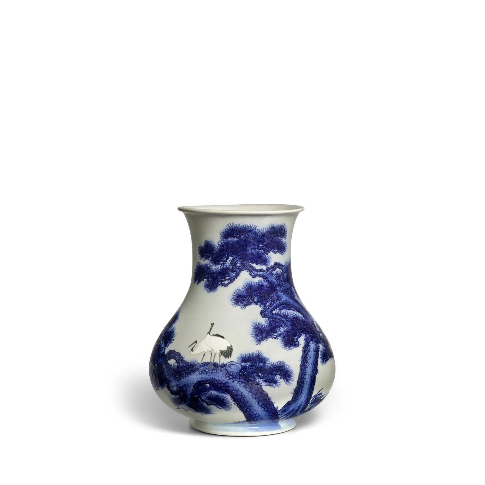 KATŌ TOMOTARŌ (1851-1916) A Large Porcelain Vase Meiji era (1868-1912), circa 1900: KATŌ TOMOTARŌ (1851-1916) A Large Porcelain Vase Meiji era (1868-1912), circa 1900 The large vase set on a ring foot with a compressed ovoid body rising to a straight, upright neck flaring o