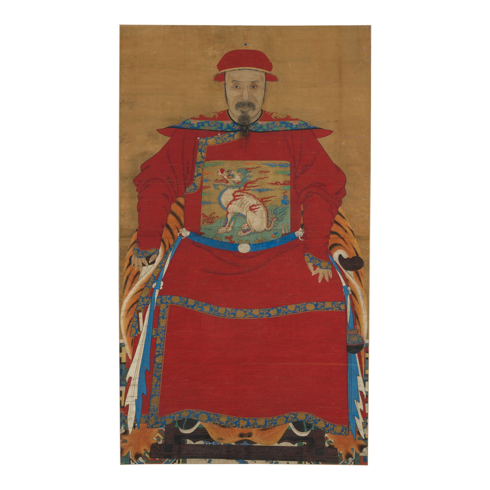ANONYMOUS (18TH CENTURY) A Portrait of a General: ANONYMOUS (18TH CENTURY) A Portrait of a General Ink and color on paper, mounted, framed and glazed. 85 x 45 1/2in (216 x 116cm) Footnotes: Provenance: Ex. Nina Bushnell collection, purchased in the 1