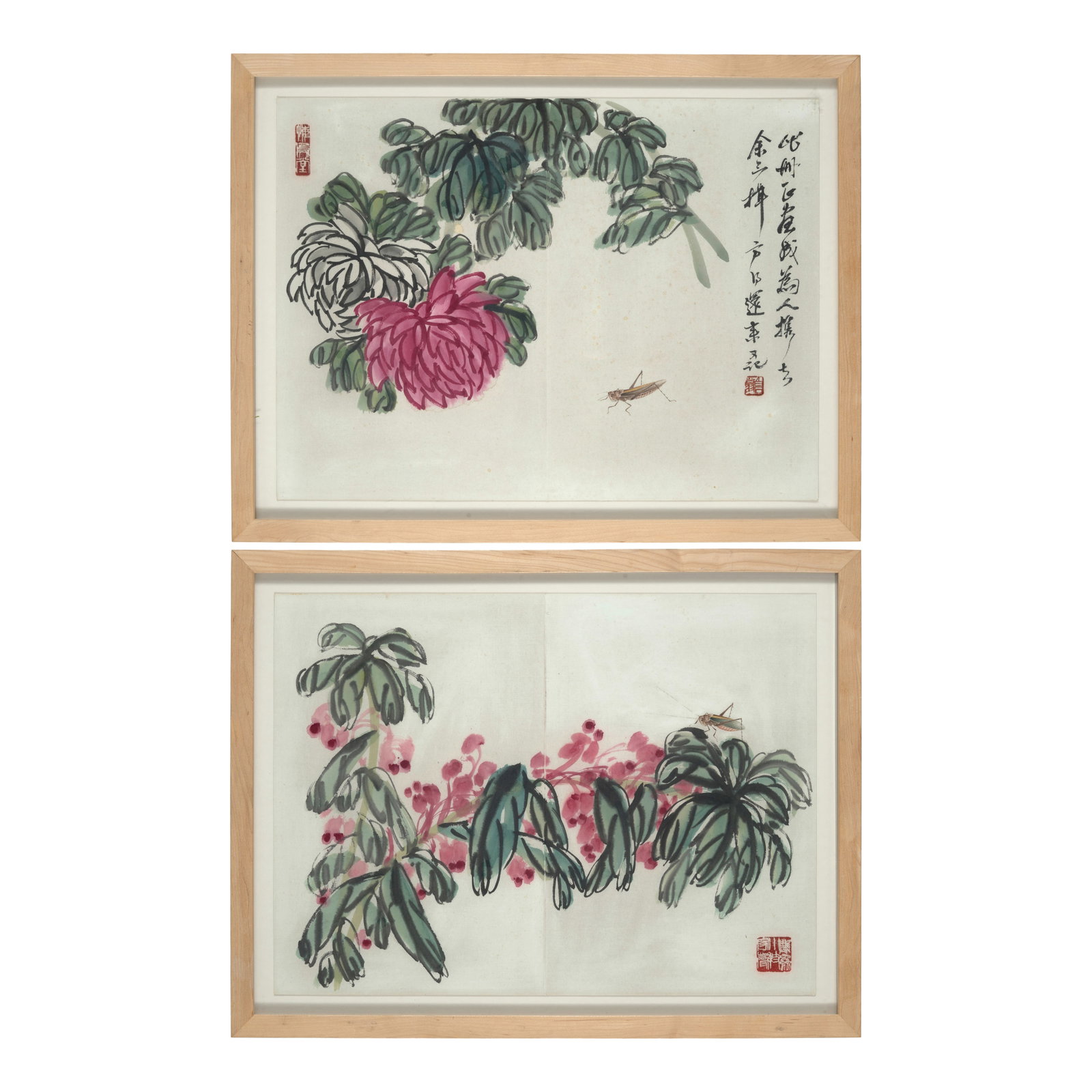 QI BAISHI (1864-1957) Autumn Flowers and Crickets (2) (1 of 1)