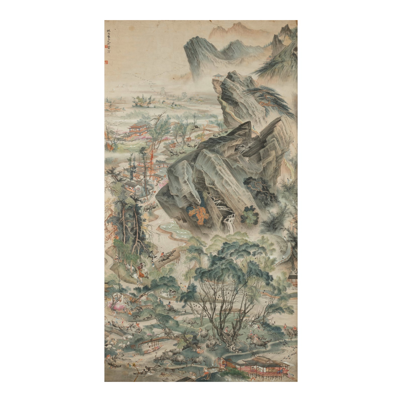 CAI HETING (1909-1976) Spring Landscape: CAI HETING (1909-1976) Spring Landscape Framed and glazed, ink and color on paper, signed Zhenshi Sanren Cai Heting, with two artist's seals. 58 9/16 x 31 1/2in (148.8 x 80cm) Footnotes: The present l