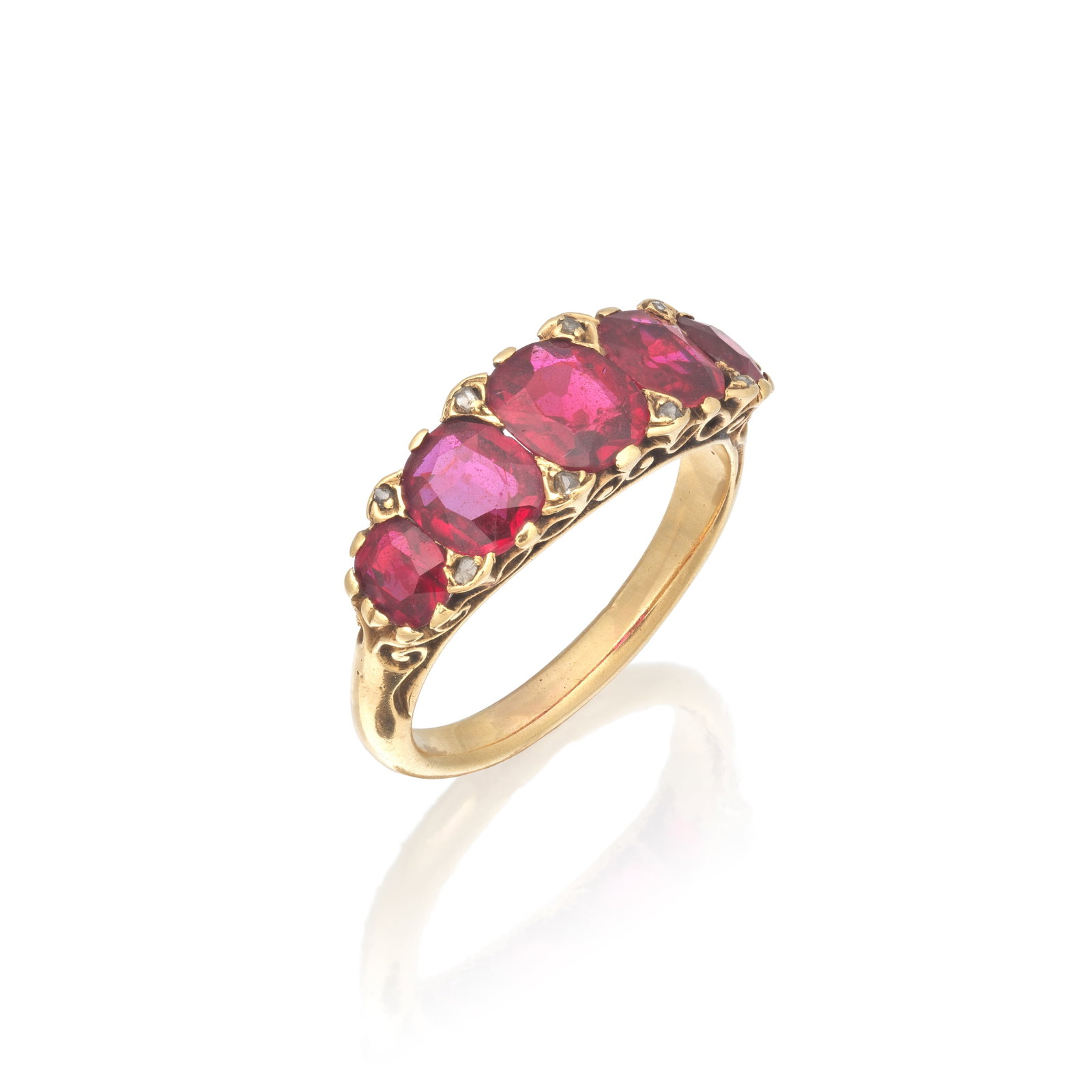 RUBY FIVE-STONE RING, LATE 19TH CENTURY (1 of 1)